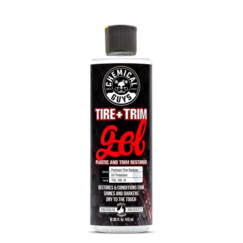 Chemical Guys TVD_108_16 Tire and Trim Gel for Plastic and Rubber, Restore and Renew Faded Tires, Trim, Bumpers and Rubber, Safe for Cars, Trucks, SUVs, Motorcycles, RVs & More 16 fl oz