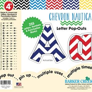 Barker Creek Letter Pop-Outs, 4" Chevron Nautical, Multicolor Designer Letters for Bulletin Boards, Breakrooms, Reception Areas, Signs, Displays, and More! 4", 255 Characters per Set (1719)