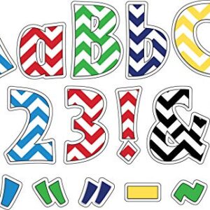 Barker Creek Letter Pop-Outs, 4" Chevron Nautical, Multicolor Designer Letters for Bulletin Boards, Breakrooms, Reception Areas, Signs, Displays, and More! 4", 255 Characters per Set (1719)