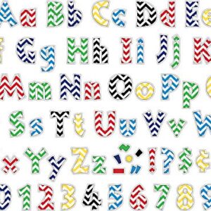 Barker Creek Letter Pop-Outs, 4" Chevron Nautical, Multicolor Designer Letters for Bulletin Boards, Breakrooms, Reception Areas, Signs, Displays, and More! 4", 255 Characters per Set (1719)