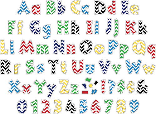 Barker Creek Letter Pop-Outs, 4" Chevron Nautical, Multicolor Designer Letters for Bulletin Boards, Breakrooms, Reception Areas, Signs, Displays, and More! 4", 255 Characters per Set (1719)