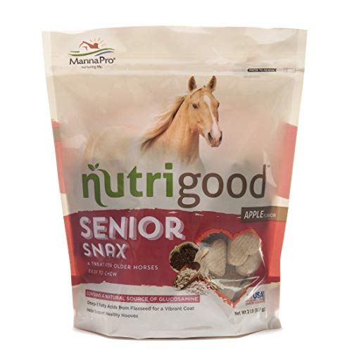 Nutrigood Senior Snax Horse Treats | Made with Omega 3 Fatty Acids, Biotin, and Glucosamine | 2 Pounds