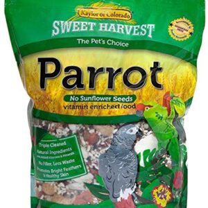 Sweet Harvest Parrot Bird Food (No Sunflower Seeds), 4 lbs Bag - Seed Mix for a Variety of Parrots