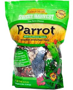 sweet harvest parrot bird food (with sunflower seeds), 4 lbs bag - seed mix for a variety of parrots