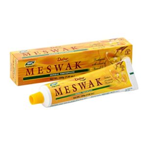 dabur meswak toothpaste - fluoride free toothpaste, natural toothpaste for oral & gum health, toothpaste for dental care. natural toothpaste with miswak essence, daily for oral care (pack of 3)