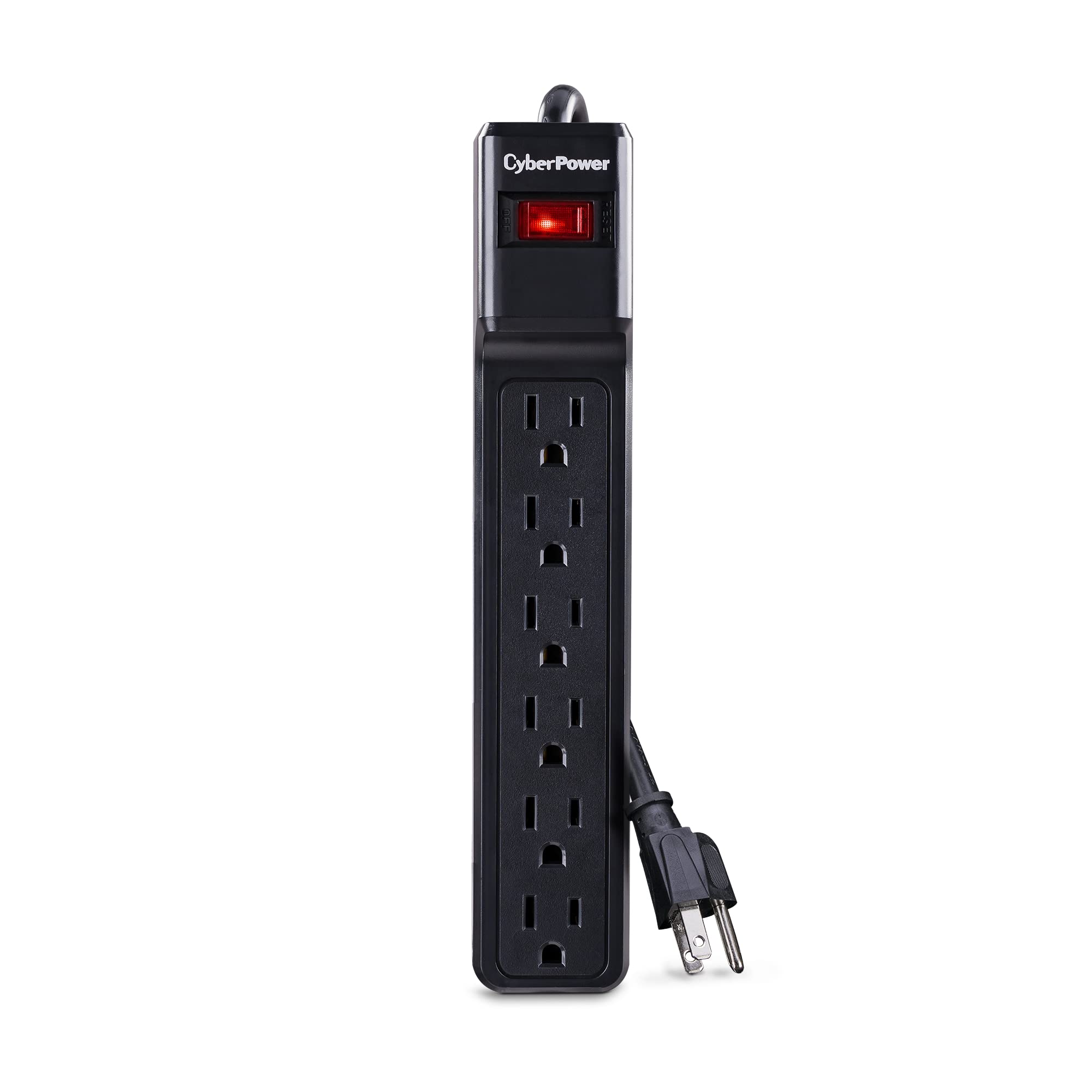 CyberPower CSB606 Essential Surge Protector, 900J/125V, 6 Outlets, 6ft Power Cord Black