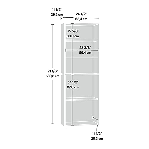 Sauder Beginnings 5-Shelf Bookcase, Soft White finish