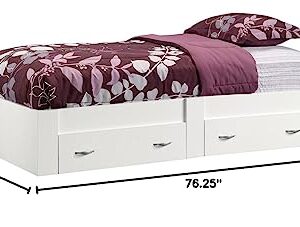 Sauder Beginnings Twin Platform Bed, Twin, Soft White finish