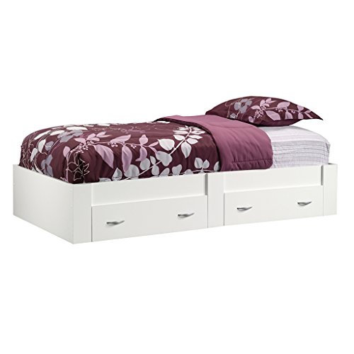 Sauder Beginnings Twin Platform Bed, Twin, Soft White finish