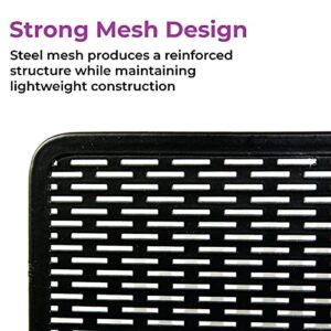 Artistic Contemporary Mesh Metal Desktop File Sorter for Neat and Organized Surfaces in Office, School, and Home, Black