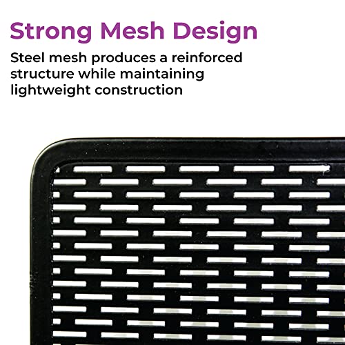 Artistic Contemporary Mesh Metal Desktop File Sorter for Neat and Organized Surfaces in Office, School, and Home, Black