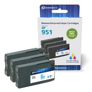 dataproducts brand remanufactured ink cartridge replacement for hp 951 cr314fn cyan, magenta, yellow 3 pack (dpc951mp)