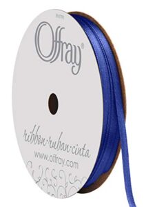offray double face satin craft ribbon, 1/8-inch x 24-feet, royal blue