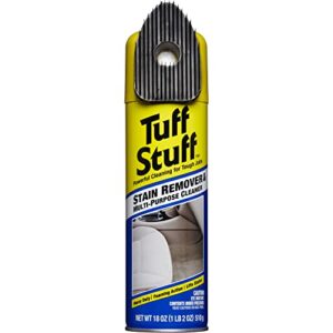car cleaner and stain remover by tuff stuff, multi purpose cleaner with scrubby cap for cars, truck, motorcycle, 18 oz