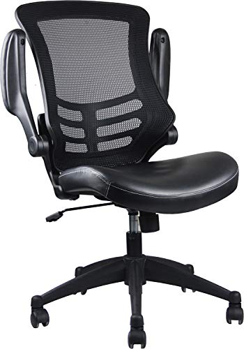 Stylish Mid-Back Mesh Office Chair With Adjustable Arms. Color: Black