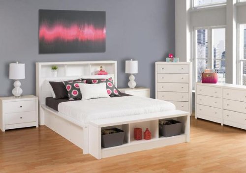 Prepac Calla 5 Drawer Dresser for Bedroom, Chest of Drawers, Bedroom Furniture, Clothes Storage and Organizer, 16" D x 30.25" W x 45" H, White, WDBR-0550-1