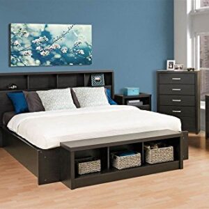 Prepac District Headboard, King, Washed Black