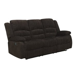 coaster furniture gordon motion sofa chocolate chenille 601461