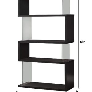 Coaster Furniture Asymmetrical Snaking Bookcase Black and Clear 800340