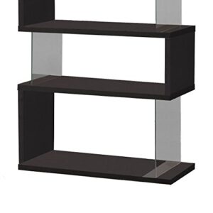 Coaster Furniture Asymmetrical Snaking Bookcase Black and Clear 800340