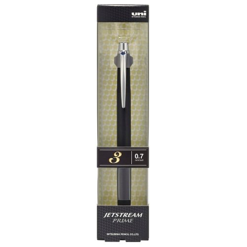 三菱鉛筆 Mitsubishi Pencil SXE3300007.24 Jetstream Prime Tri-Color Ballpoint Pen, 0.7, Black