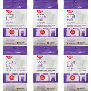 enoz lavender scented moth ball packets: kills clothes moths, carpet beetles, eggs and larvae (6 oz bag, 6 pack)