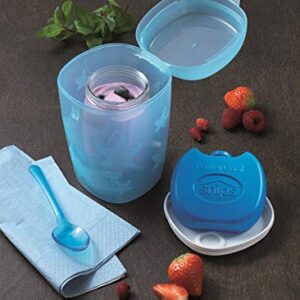 Snips Porta Yogurt | Contenitore Refrigerato Con Cucchiaino | Lunch Box | Contenitori per Cibi | 0,5 LT | Colore Azzurro | Coperchio con Chiusura di Sicurezza | Made In Italy | Bpa Free