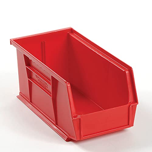 Plastic Storage Bin - Small Parts 5-1/2 x 10-7/8 x 5, Red - Lot of 12