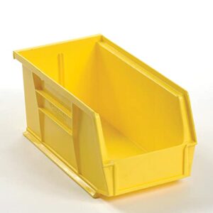 global industrial yellow plastic stacking bin 8-1/4 x 14-3/4 x 7 - lot of 12