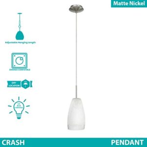 EGLO 20599A Crash Ceiling Pendant, Matte Nickel, 14-Inch