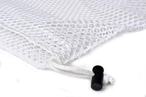 Handy Laundry Commercial Mesh Laundry Bag, Sturdy Mesh Material with Drawstring Closure, Machine Washable Mesh Laundry Bag for Factories, College, Dorm and Apartment Dwellers, (24" x 36", White)