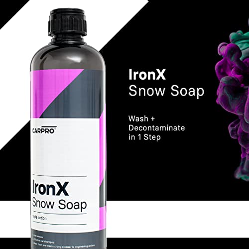 CARPRO IronX Snow Soap - Use on paint, glass, wheels, headlights, plastic trim, & clear bras - Liter (34 oz)