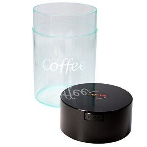 Coffeevac 1 lb - The Ultimate Vacuum Sealed Coffee Container, Black Cap & Clear Body w/Logo