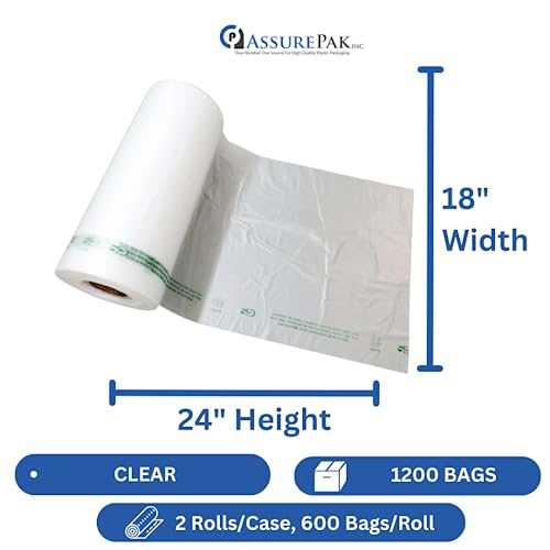 Plastic Bag-Clear HDPE Unprinted Produce Rolls 18"X24" 12 mic - 1200 bags/case