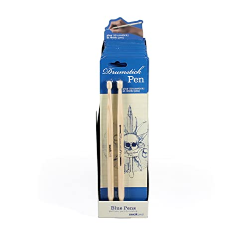 Suck UK | Drumsticks Ballpoint Pens | Blue Rollerball Pens | Novelty Stationary Supplies | Blue Pens Shaped liked Drum Sticks | From Stationery Kit to Drum Kit