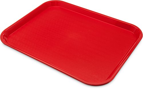 Carlisle FoodService Products Cafe Plastic Fast Food Tray, 14" x 18", Red