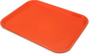 carlisle foodservice products cafe plastic fast food tray, 14" x 18", orange