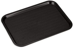 carlisle foodservice products cafe plastic fast food tray, 14" x 18", black, (pack of 12)
