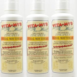 3 Pack VITA-MYR 16 Oz Effective Herbal Zinc-Plus Mouthwash