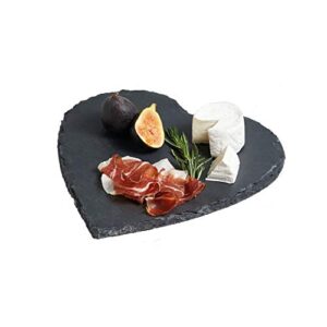 artesà heart-shaped slate serving platter, hand-finished serveware centrepiece - 25 cm (10") grey