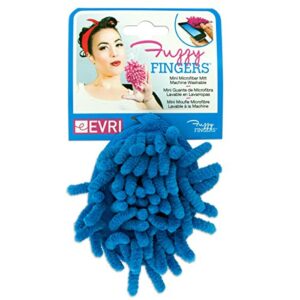 kole imports blue fuzzy fingers mini microfiber mitt