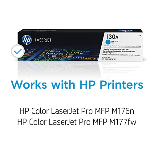 HP 130A Cyan Toner Cartridge | Works with HP Color LaserJet Pro MFP M176, M177 Series | CF351A