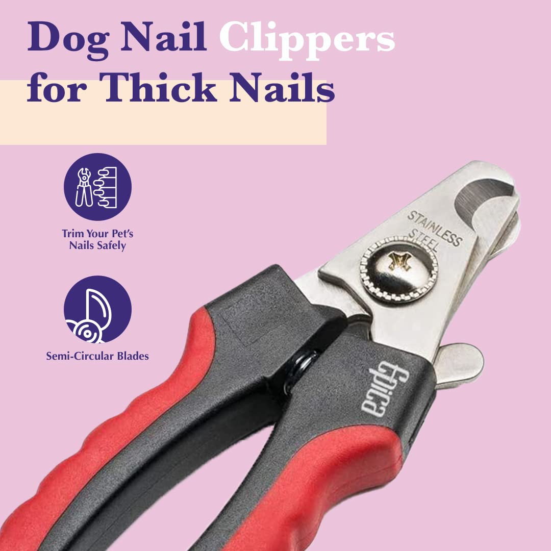 Epica Professional Dog Nail Clipper | Dog Nail Clippers for Large Dogs | Easy and Safe Dog Grooming Clippers |Heavy Duty Cat Nail Clipper with Safety Guard (Large)