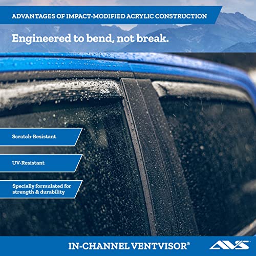Auto Ventshade [AVS] In-Channel Ventvisor | 2014 -2018 Chevrolet/GMC Silverado & Sierra 1500, 2015-2019 Silverado & Sierra 2500HD/3500HD STND Cab- Smoke, 2 pc. | 192301