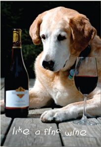 dog speak like a fine wine birthday card