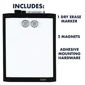 Quartet Magnetic Whiteboard, 8-1/2" x 11" White Board for Wall, Dry Erase Board for Kids, Perfect for Home Office & Home School Supplies, 1 Dry Erase Marker, 2 Magnets, Black Frame (MHOW8511-BK)