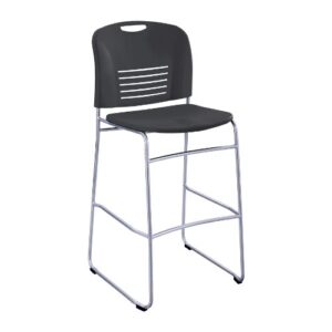 safco products vy bistro height sled base chair, black
