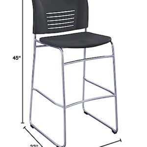 Safco Products Vy Bistro Height Sled Base Chair, Black