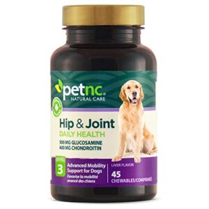 petnc natural care hip and joint health advanced chewables for dogs, 45 count