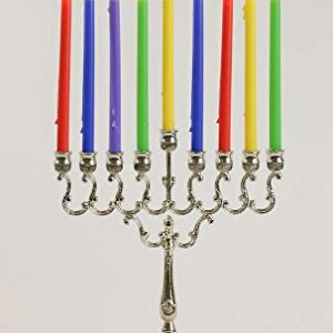 Colorful Long Chanukah Candles - Standard Size Diameter Fits Most Menorahs - Premium Quality Wax - Assorted Colors - 45 Count For All 8 Nights of Hanukkah - by Ner Mitzvah